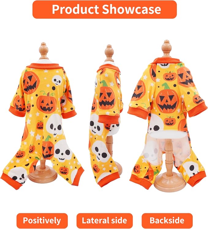 PET SHOW 4 Pack Fleece Dog Pajamas Warm Halloween for Medium Dogs | Soft stretchy dogs onesies,boy girl pjs with sleeve,holiday jumpsuit costume for small pets,M