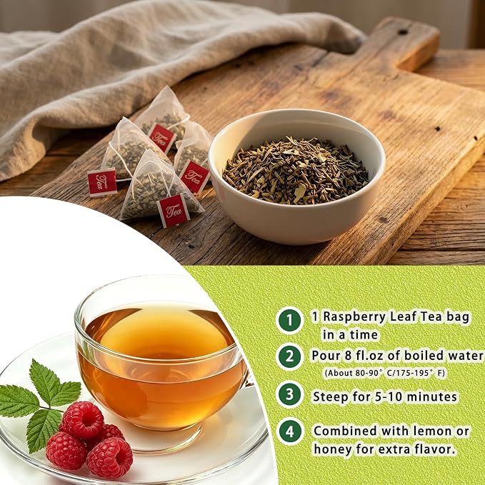 Samcci - Raspberry Leaf Tea Bag, 40 Teabags - Natural Pregnancy Tea - Pure Red Raspberry Leaf Herbal Tea - Help Childbirth & Support Menstrual - Non-GMO - Caffeine-free
