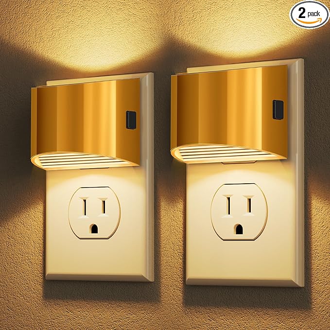 Night Light, Night Lights Plug into Wall, Adjustable, 3000K | 3 Level Brightness Adjustable Night Light, Dusk to Dawn Sensor, Nightlights for Adults, Bedroom, Bathroom, Hallway, 2 packs