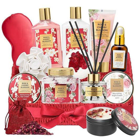 Mothers Day Gifts for Mom, Gifts for Women - Luxury Bath and Body Spa Gift Basket for Women, Skin Care Set for Women | Relaxing Care Kit Christmas, Anniversary, Birthday, Valentines Day Gift Set