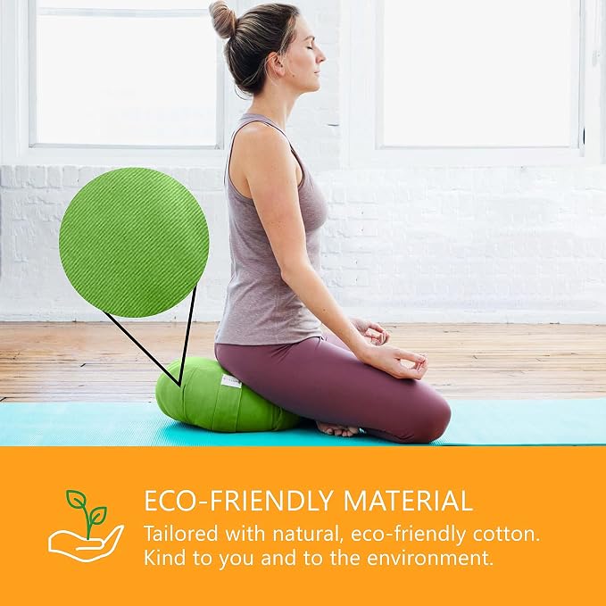 Meditation Cushion Sol Living Yoga Floor Pillow 100% Cotton Floor Cushion Removable Cover Firm Comfort Yoga Floor Cushion Seating for Adults Machine Washable Zafu Meditation Pillow Pouf Bolster Pillow