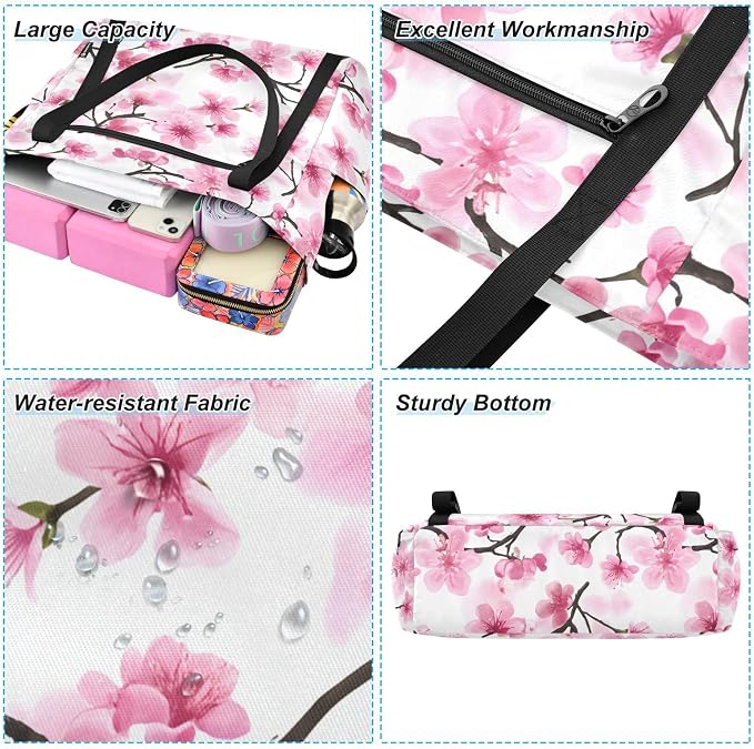 MCHIVER Yoga Bag for Women Men Large Yoga Mat Bag with Adjustable Strap Workout Bags Totes for Pilates Yoga Travel