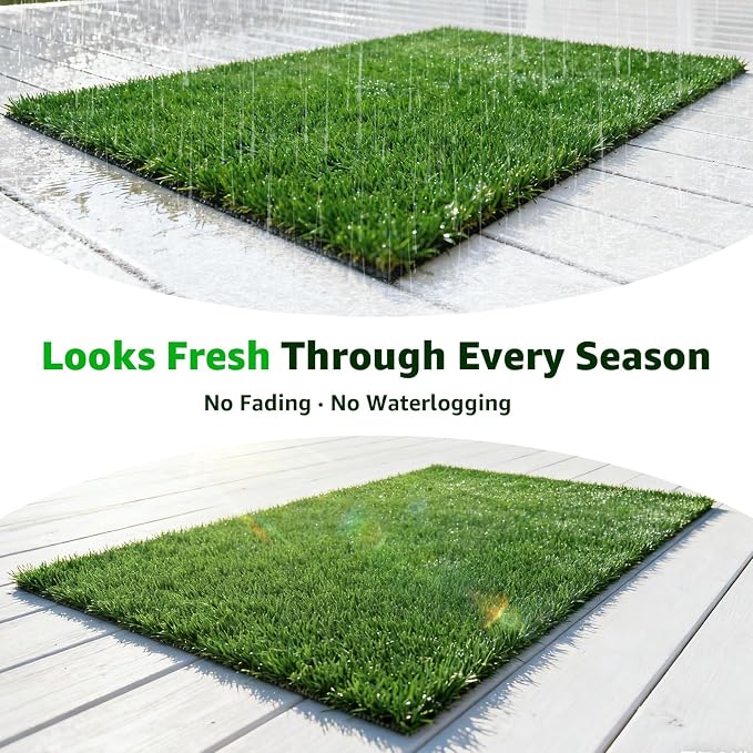 Replacement Artificial Grass Pee Pads for Dogs Potty Training to Pee & Poop | Faster Drainage, Washable, Easy to Clean & Dry Fake Grass for Puppy Pets, Protect Floor Furnitures of Apartment Balcony Patio