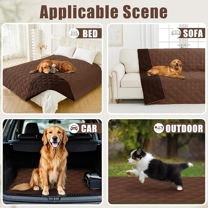 Smiry Waterproof Dog Bed Cover, Reversible Pet Blanket for Sofa Couch | Soft Washable Dog Blanket, Leakproof Couch Cover for Dogs Cats & Furniture Protection, 30x95, Brown/Chocolate