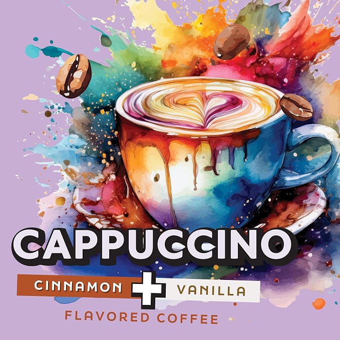 Java Factory Coffee Pods Vanilla Cream and Cinnamon Flavored Coffee for Keurig K Cup Brewers, Cappuccino, 80 Count