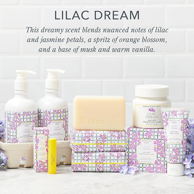 Beekman 1802 Lilac Dream Whipped Body Cream - 8 oz - Moisturizes, Soothes & Softens - With Coconut Oil and Mango Seed Butter - No Irritation - Good for Sensitive Skin