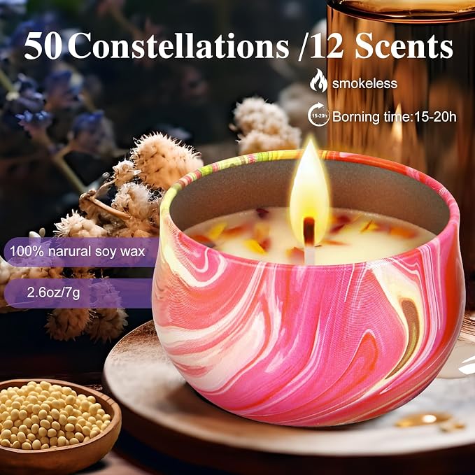 50 Pack Scented Candles Gift Set, Baby Shower Bridal Favors for Guests Housewarming Birthday Party Favors for Adults, Christmas Valentine's Mothers Day Party Give Away Bulk Gifts for Women (50pcs)
