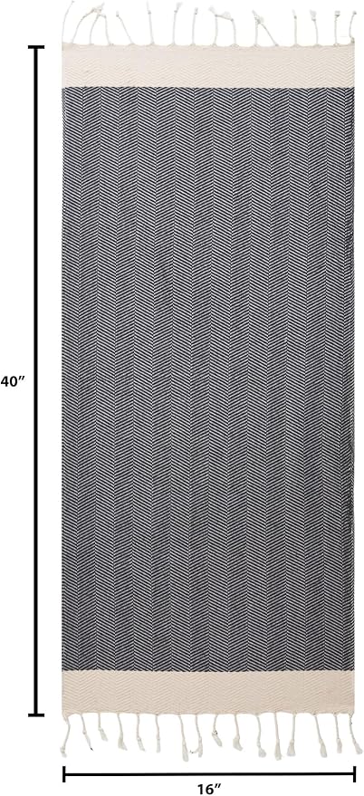 BAY LAUREL Turkish Hand Towel – Pack of 2 | Soft & Absorbent Decorative Towels for Bathroom, Hand, Face, Hair, Gym, Yoga, SPA, Kitchen & Tea | Boho Decor(Dark Gray, Herringbone 16X40 Inches (Set of 2)