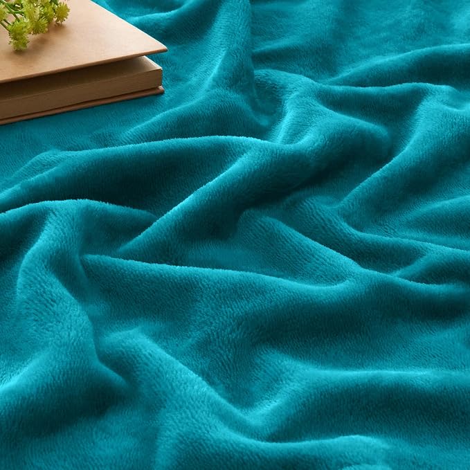 BEDELITE Fleece Blanket Soft Plush Queen Size Bed Blanket Teal Blue 90"x90" | Ultra Soft Fleece, Plush Microfiber, Lightweight Warmth, All Season Comfort, Fade Resistant, Machine Washable,Perfect for Bed