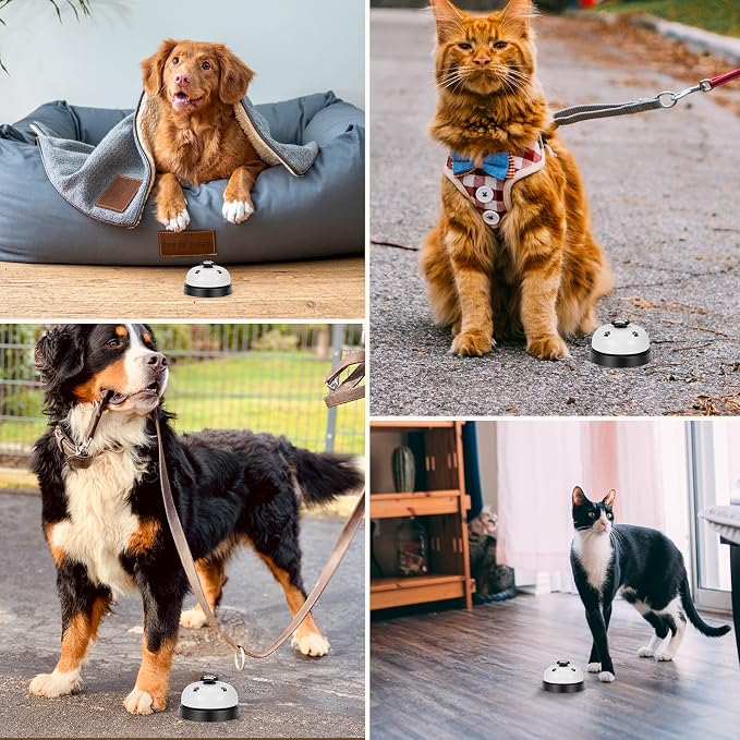 JEXCULL Pet Training Bells, 2 Pack Dogs Bell for Door Potty Training and to Ring to Go Outside Communication Device Dog AgilityTraining Equipment Interactive Toys (White)
