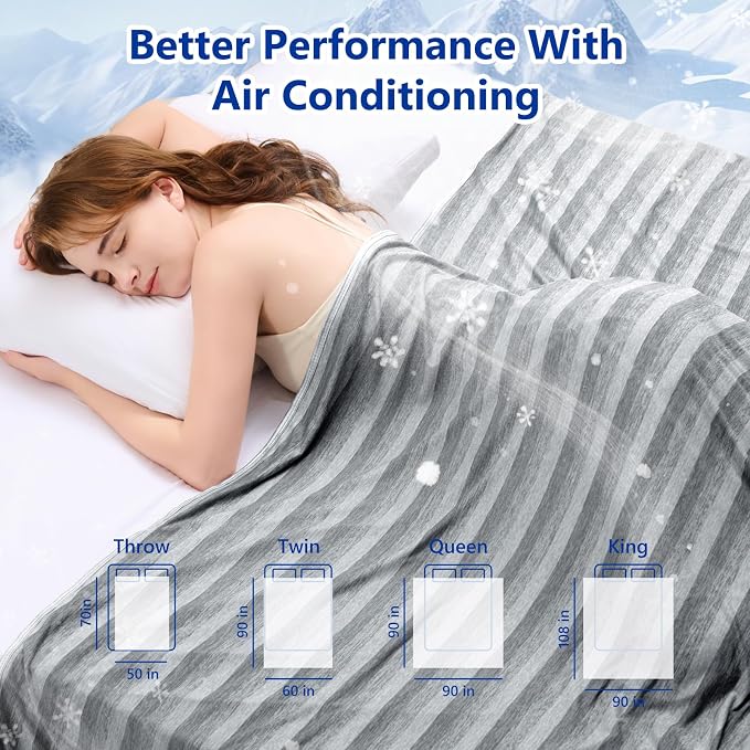 Cooling Blanket 90"x90" Summer Cooling Blanket for Hot Sleepers | Cold Summer Bed Blanket Keeps Cool for Night Sweats, Soft Lightweight Breathable Sofa Blankets for Kid Adults