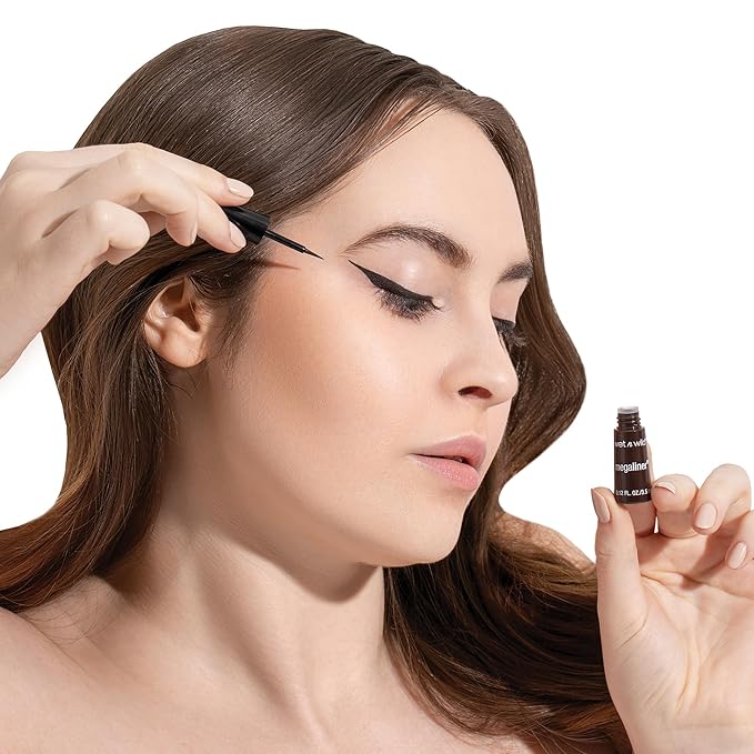 wet n wild MegaLiner Liquid Eyeliner - Metallic, Cosmic Black (Pack of 2)