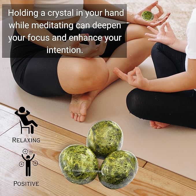 Amazing Gemstone Green Tourmaline in Matrix Crystals and Healing Stones - Large Palm Stone Crystals Piedra - Crystal for Good Luck,Positivity,Meditation - Unique Stocking Stuffers and Birthday Gifts