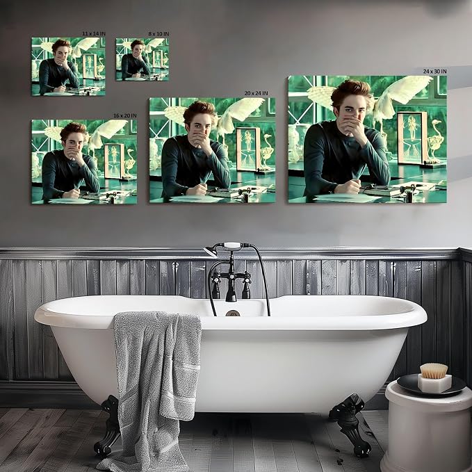 Funny Bathroom Canvas Wall Art, Toilet Paper Humor Poster, 20x24 Inch | Hilarious bathroom comedy decor and modern toilet artwork, gag gift for home, guest bath or office, Humor Style-04