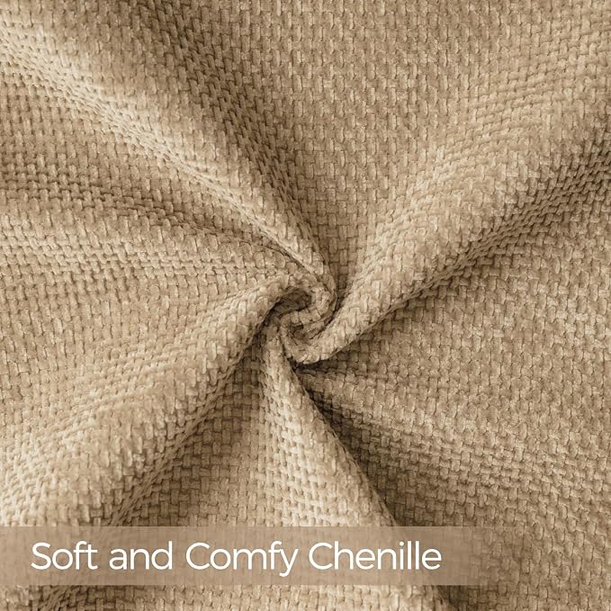 a moment Light Brown Chenille Throw Pillow Covers 20x20 Inch Pack of 2 Modern Decorative Throw Pillow Covers Farmhouse Cross Covers Home Decor for Sofa Bedroom Living Room