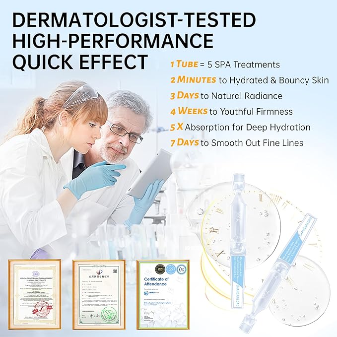 5% Ultra Hydrating Serum Vials with Niacinamide,Collagen Stem Cell,Wake Nature Perfection|AntiAging|Deep Hydration|CellActivation-1.5ml*30Pcs Ultra Hyaluronic Acid Serum for Face