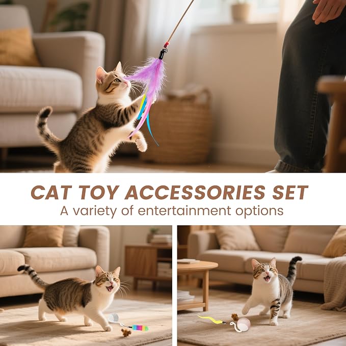 Interactive Cat Toys Replacement Tails Accessories for Cat Ball, 10Pcs