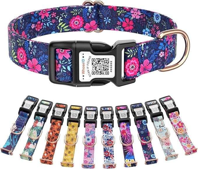 Dog Collar for Small Dogs with Smart QR Tags