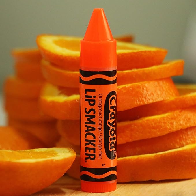 Lip Smacker Crayola Lip Balm Party Pack - 8 Moisturizing Lip Balms, Cotton Candy, Orange, Sherbert, Watermelon, Berry, Apple, Banana, Hydrating & Protecting - Cruelty-Free