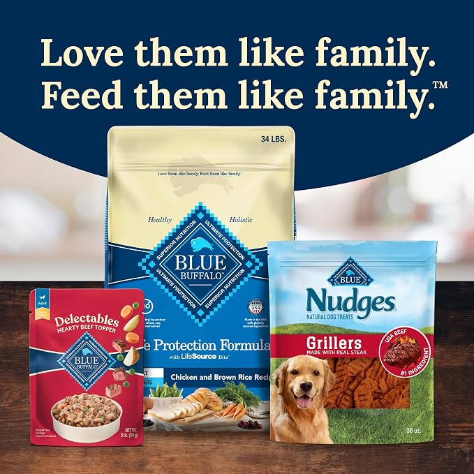 Blue Buffalo Delectables Beef Grain-Free Dog Food Topper, 3 oz, 24 ct | Grain-Free, Real Beef Cuts in Gravy, Single-Serve Pouches, No Chicken By-Product, Corn, Wheat, or Soy