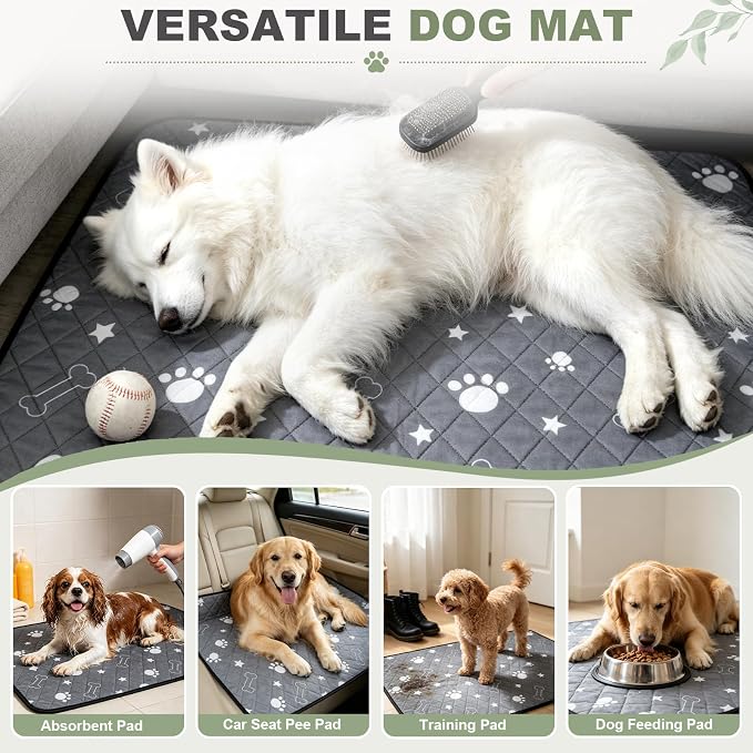 Washable Dog Pee Pads, Waterproof Training Mat,Medium | Size:24x36inch(2 Pack),Super Absorbent(Four-Layer Design),Reusable Potty Playpen Mat,Washable Pet Pads,Non-Slip Puppy Pads