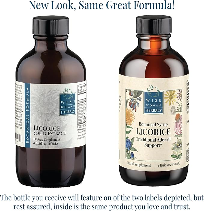 Wise Woman Herbals Licorice Botanical Syrup (Formerly Solid Extract) 4:1, Alcohol-Free, Digestive Comfort, Adrenal Balance, Immune, Respiratory & Healthy Inflammatory Response Support, 4 Fl Oz