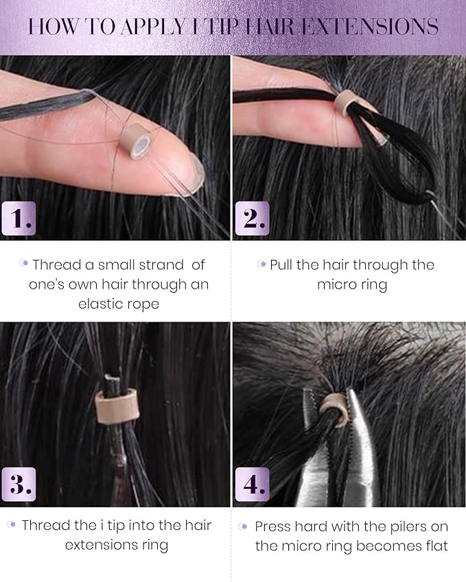 LaaVoo I Tip Hair Extensions Human Hair Black Long I Tips Hair Extensions Real Human Hair 50s 50g 26 Inch