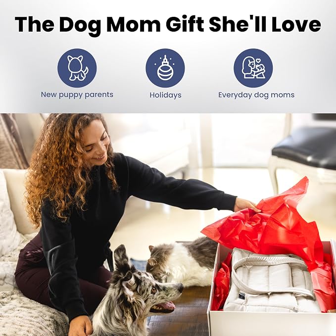 Rubyloo Puffer Dog Travel Bag for Dog Moms, Diaper Bag with Travel Bowls