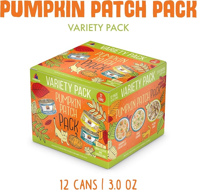 Weruva Wet Cat Food, Pumpkin Patch Pack Variety Pack, 3oz Can (Pack of 12)