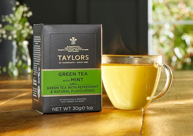 Taylors of Harrogate Green Tea with Mint, 20 Count (Pack of 2)