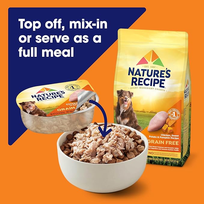 Nature's Recipe Wet Dog Food, Chicken in Broth Recipe, 2.75 Ounce Cup (Pack of 12) Package may vary