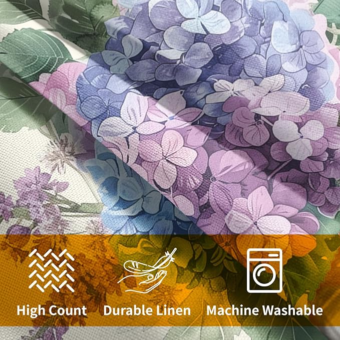 Kawani Hydrangea Flower Throw Pillow Covers 18x18 Inch Set of 2 Botanical Plants Leaves Floral Mason Jar Farmhouse Pillowcase Cotton Linen Square Cushion Case for Home Sofa Couch Outdoor