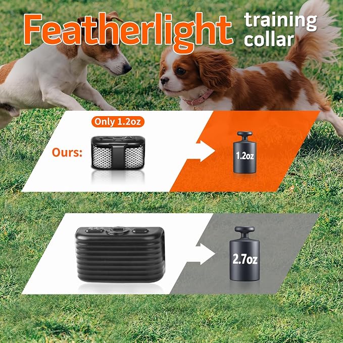 Lightweight Dog Training Collar with Remote for Small Dogs 5–15 lbs, Medium & Large Dogs, 1300FT Range, Waterproof, Rechargeable Training Device(WhiteBlack)