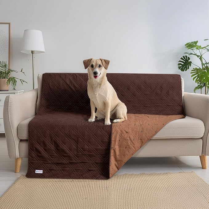 PetAmi Waterproof Couch Cover for Dog Nonslip Bed Sofa Blanket 102x82 Brown