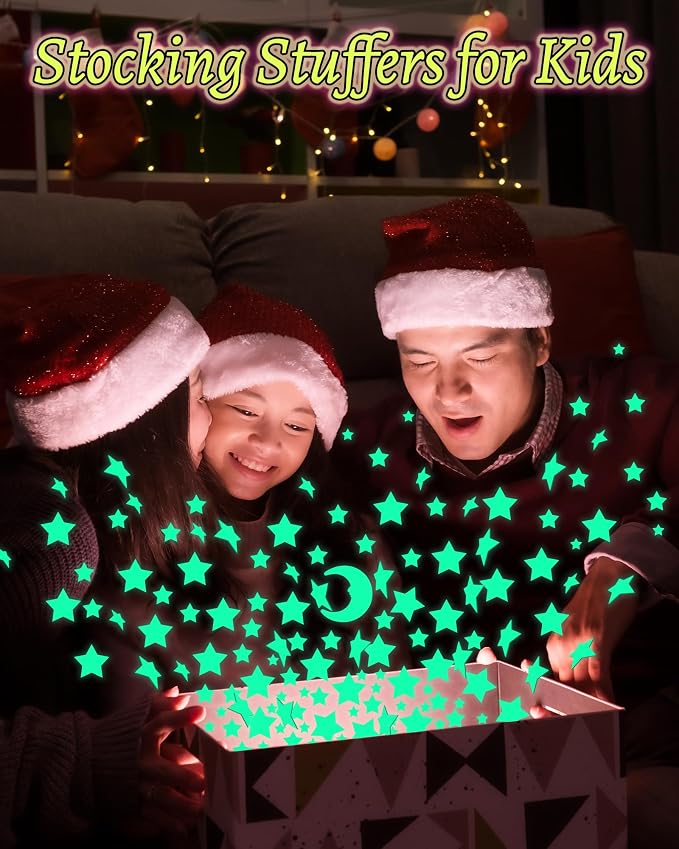 201 Pcs Glow in The Dark Stars Stickers, Boys Room Bedroom Ceiling Decor | Boys Girls Room Decor, Stars for Ceiling, Stocking Stuffers for Kids 8-12, Wall Stickers, Star Stickers, Ceiling Decor