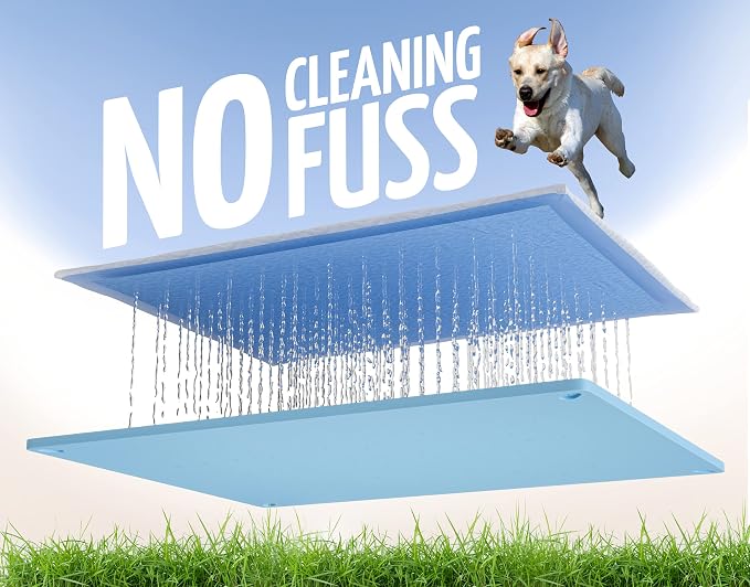 Dog Pee Pad Holder Tray Fits for 30” x 23” Pee Pads - 1 Pack - Blue | Corner Lock Holes, Raised Edges, Non Spill, Easy to Clean Silicone Dog Potty Tray Holder, For Indoor Floor Protection