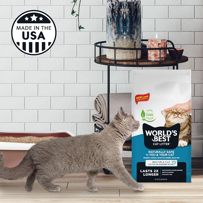 World's Best Cat Litter, Lotus Blossom Scented, Odor Control, 32 lb Bag