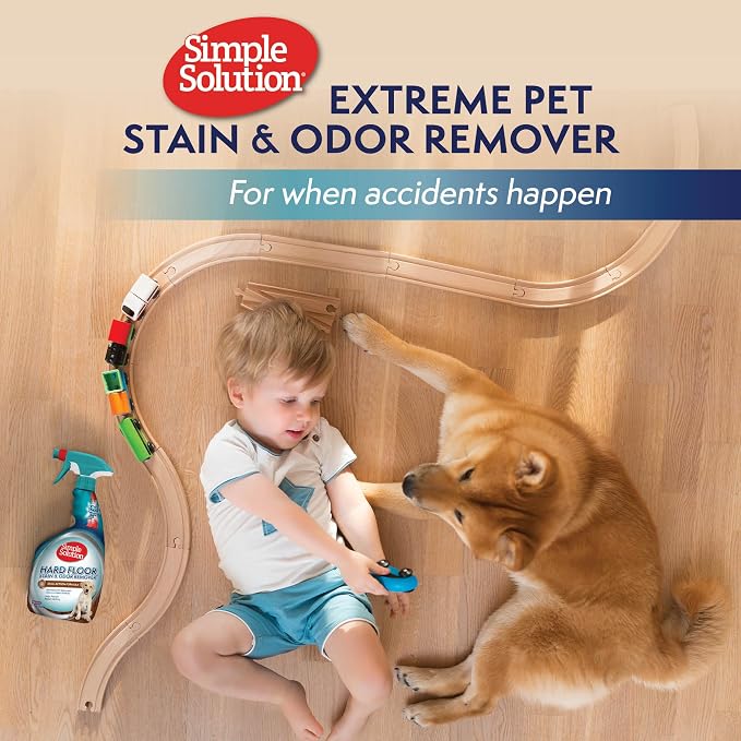 Simple Solution Extreme Stain & Odor Remover, Enzyme Stain Cleaner, 32oz | Dog Stain & Odor Remover, Pet Urine Enzyme Cleaner, Dog Urine Carpet Cleaner, Carpet Spray Cleaner, Pet Odor Eliminator