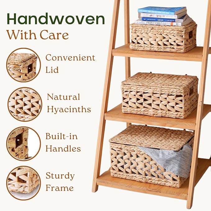 11.8", 8" Decorative Boxes with Lids, Capiz Shells Checkered Decorative Storage Boxes for Home Décor, Memory Box Keepsake Box for Photos, Letters, Accessories, Set of 2 (Natural)