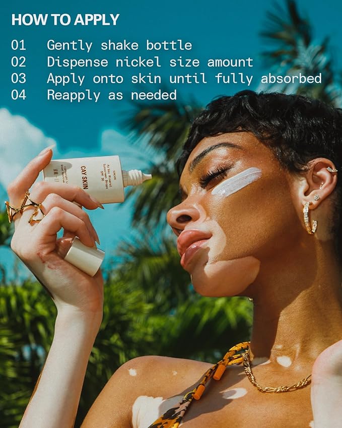 Cay Skin Mo'Bay Mineral Sunscreen Drops SPF 30 – Broad Spectrum Face Sunscreen & Makeup Primer w/Sea Moss – Lightweight, Moisturizing Reef Safe Lotion with Natural Finish for All Skin Types – 1.7 oz.