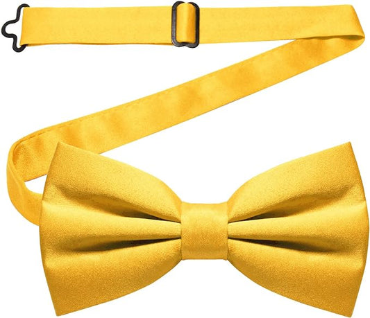 JEMYGINS Solid Color Pre-tied Bow Tie Adjustable Bowtie for Men