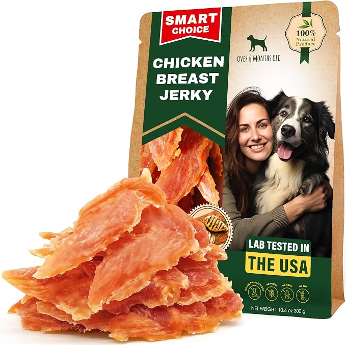 Beloved Pets Dog Treats Chicken Jerky Breast - Human Grade Meat Sticks - Natural Pet Dried Snacks Rawhide - Free - Long Lasting Chews for Large & Small Dogs (10.6 oz (Pack of 1), Chicken Jerky Breast)