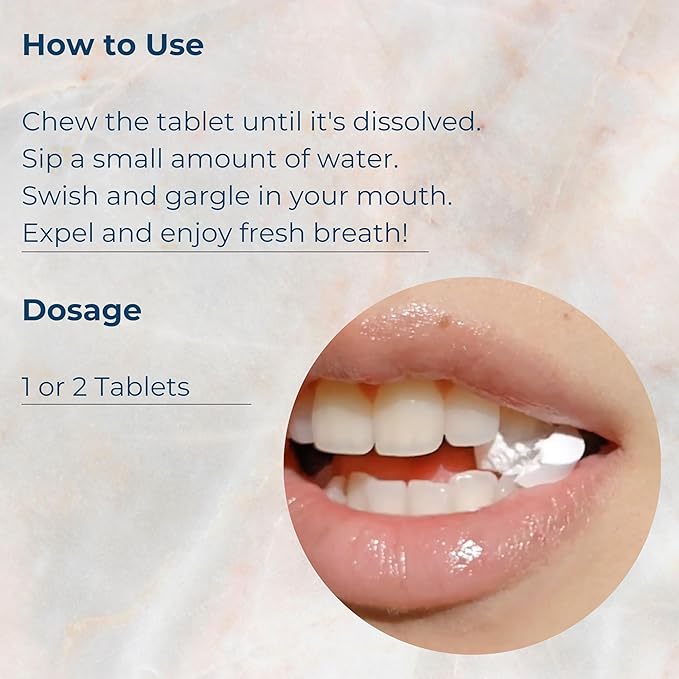 Tidalove Mouthwash Tablets - Alcohol-Free, Eco-Friendly, Travel-Friendly, with Nano-HA & Green Tea for Fresh Breath and Enamel Protection - 124 Tablets (Tin)