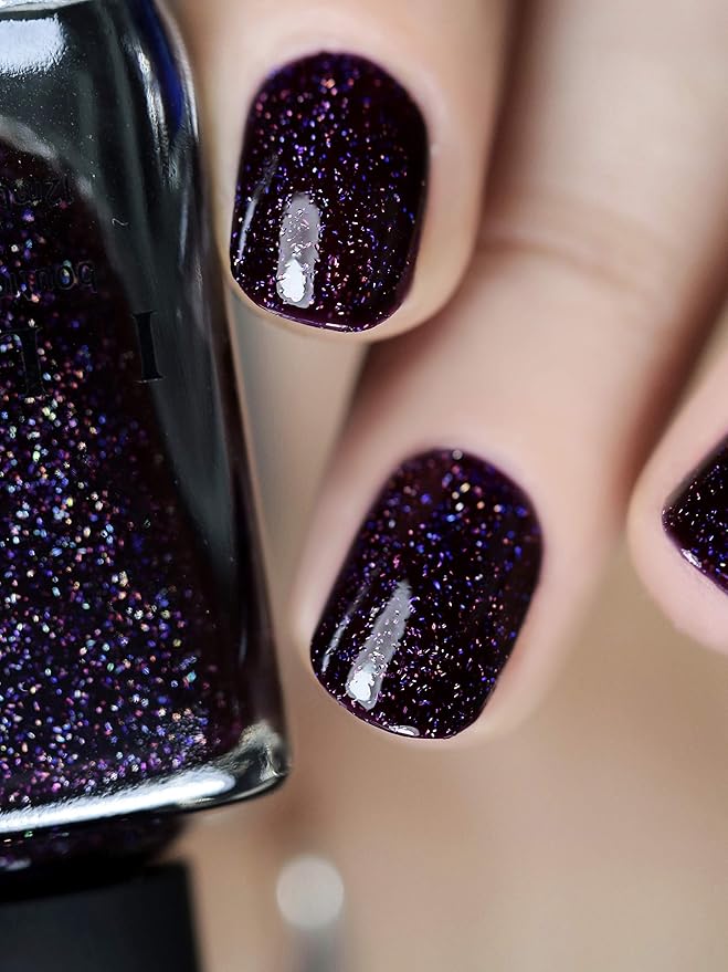 ILNP Madeline - Delicious Dark Berry Holographic Nail Polish, Chip Resistant, 7-Free, Non-Toxic, Vegan, Cruelty Free, 12ml