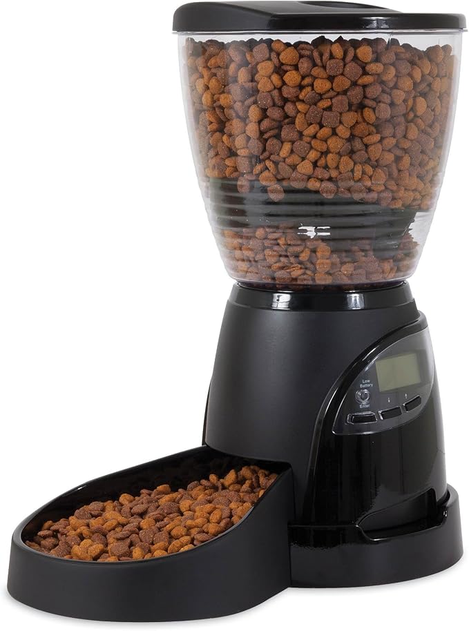 Aspen Pet Lebistro Programmable Automatic Cat & Dog Feeder, 18 Cups, Black | 2 Sizes