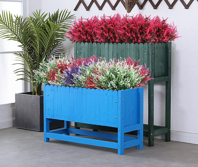 RECUTMS 36Packs Spring Decoration Artificial Flowers Outdoors Fake Greenery | Fake Shrubs Greenery Plants Indoor UV Resistant Plastic Boxwood Faux Flowers for Outdoor Planter Home Garden Porch Decoration