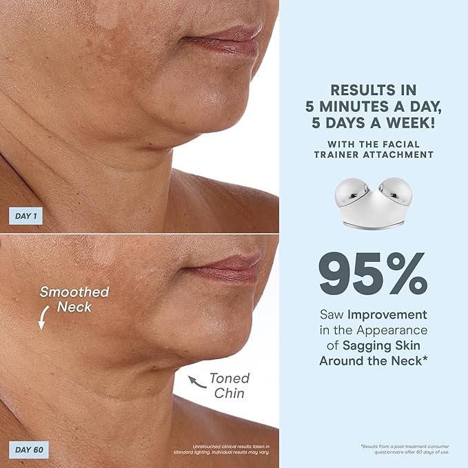 NuFACE Trinity+ Microcurrent Facial Device + Effective Lip & Eye Attachment - FDA Cleared Skin Tightening & Face Toning Device for Targeted Treatment + Microcurrent Gel Activator, Silk Crème & Brush