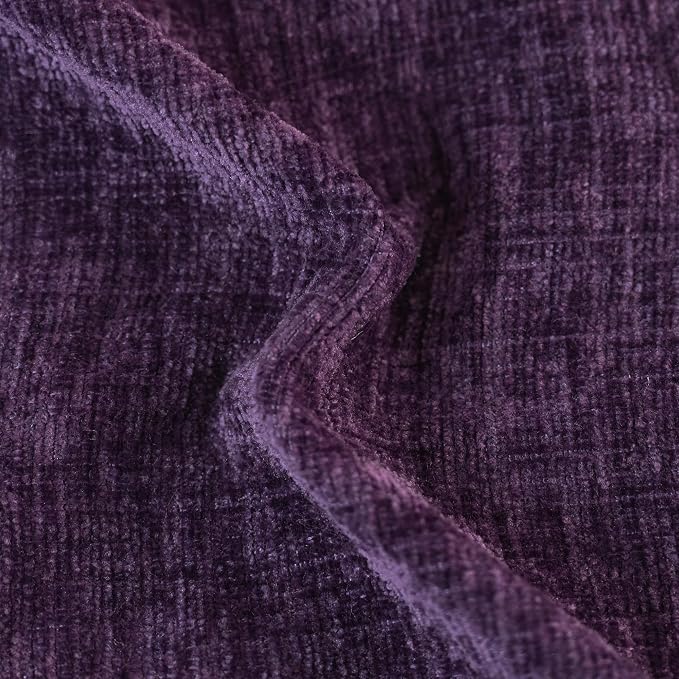 CaliTime Decorative Couch Throw Pillow Covers 16 X 16 Inches Plum Purple | Pack of 2, Cozy Chenille Cushion Cases, Cotton Thread Stitching Edges, for Sofa Bed Living Room Farmhouse
