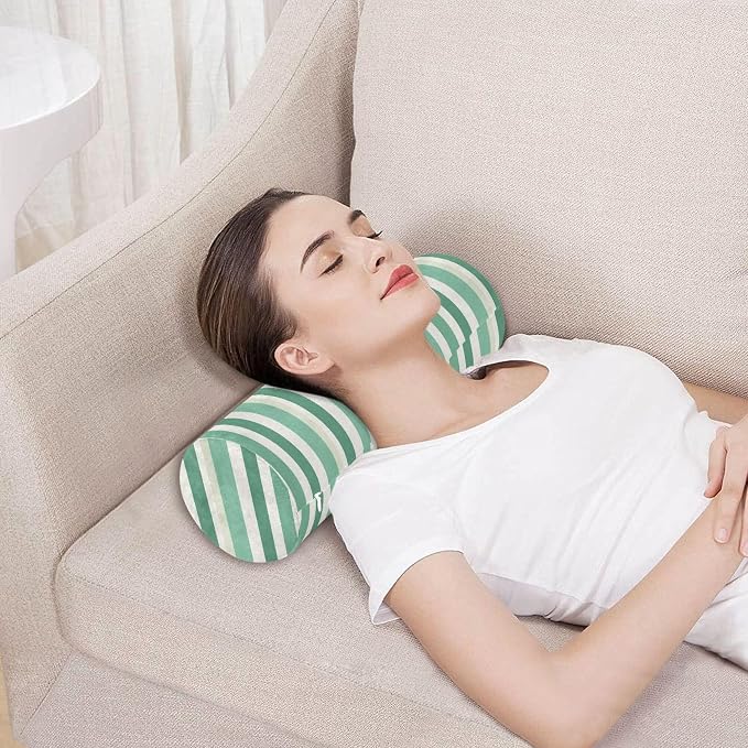 Bolster Pillows for Bed Cylinder Neck Roll Pillow Decorative Round Pillow Covers Cylinder Pillow Long Neckroll Decorative Pillows LightGreen Stripe