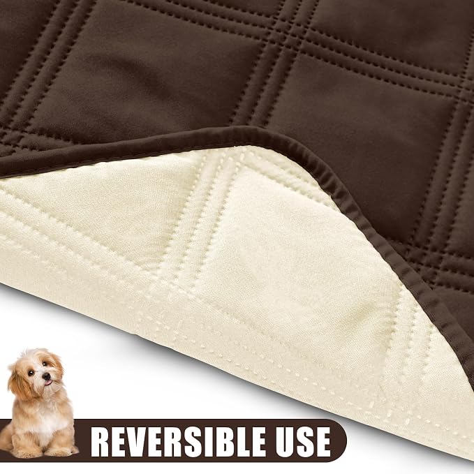 Smiry Waterproof Dog Bed Cover, Reversible Pet Blanket for Sofa Couch | Soft Washable Dog Blanket, Leakproof Couch Cover for Dogs Cats & Furniture Protection, 52x82, Chocolate/Beige